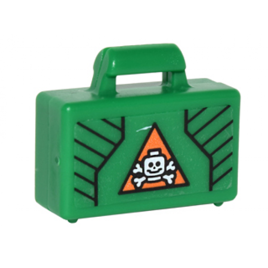 Minifigure, Utensil Briefcase with Black Lines and White Skull and Crossbones in Orange Triangle Pattern (Sticker) - Set 76050