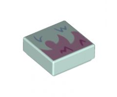Tile 1 x 1 with Bright Pink Fur with Dark Pink and Medium Blue Highlights Pattern