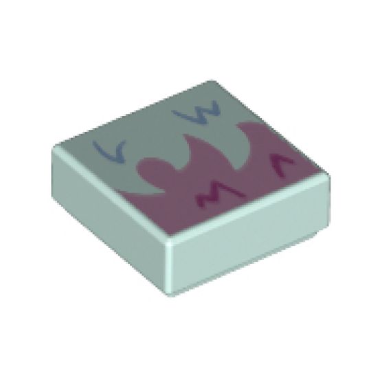 Tile 1 x 1 with Bright Pink Fur with Dark Pink and Medium Blue Highlights Pattern