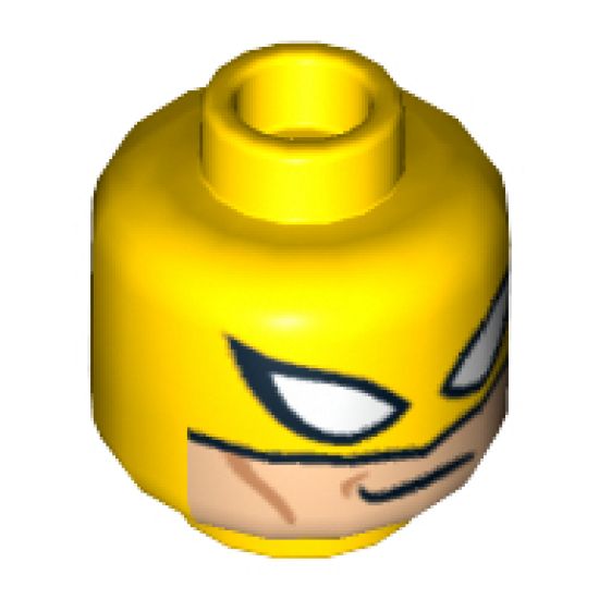 Minifigure, Head Male Mask with Iron Fist Pattern - Hollow Stud