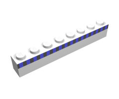 Brick 1 x 8 with Ferry Squares Light Blue and Black in 1 Line Pattern (Set 1581)