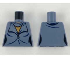 Torso Female Scarf and Dress Top with Large Lapels, Medium Nougat Neck Pattern