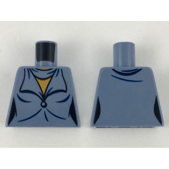 Torso Female Scarf and Dress Top with Large Lapels, Medium Nougat Neck Pattern