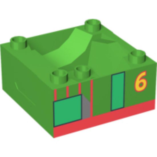 Duplo, Train Cab / Tender Base with Bottom Tube and Thomas & Friends Percy Pattern