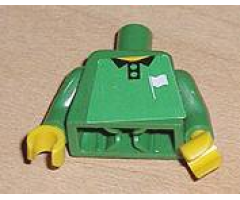 Torso Soccer Referee (Line) White Flag Pattern (Sticker) / Green Arms / Yellow Hands