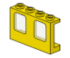 Window 1 x 4 x 2 Plane with Trans-Clear Glass