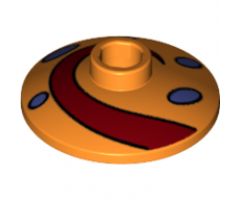 Dish 2 x 2 Inverted (Radar) with Dark Red Swirl and Purple Spots Pattern (Snail Shell)