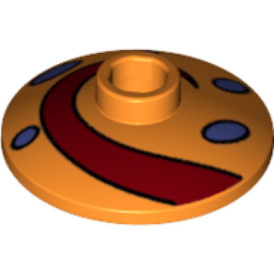 Dish 2 x 2 Inverted (Radar) with Dark Red Swirl and Purple Spots Pattern (Snail Shell)
