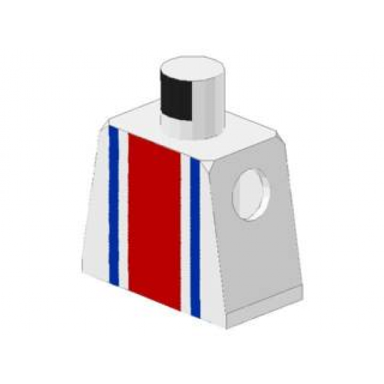 Torso Soccer Vertical Striped Red/Blue and No. 9 Back Pattern