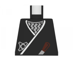 Torso Castle Ninja Wrap, Brown Dagger, Silver Star, Silver Zigzags Pattern