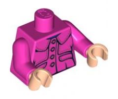 Torso Harry Potter Jacket Fitted with 4 Buttons on Front, 2 Buttons on Back Pattern / Dark Pink Arms / Light Nougat Hands