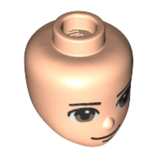 Mini Doll, Head Friends Male with Light Brown Eyes, Closed Grin Pattern