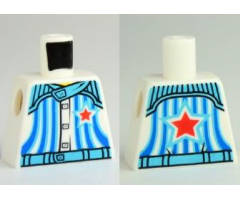 Torso Racers with 5 Buttons, Stripes and Red Star Front and Back Pattern