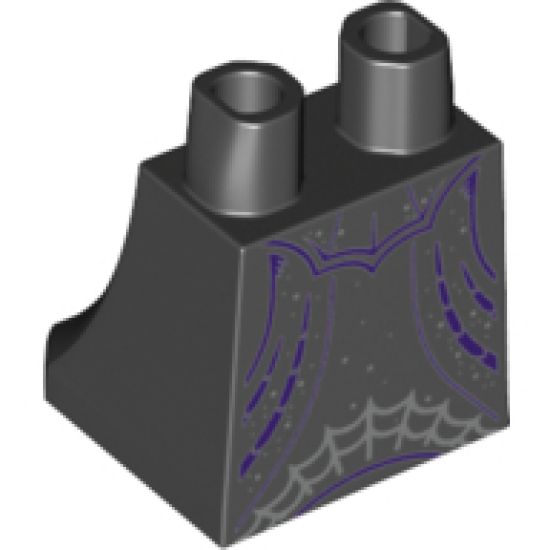 Lower Body, Skirt with Dark Purple Lines and Spider Web Pattern