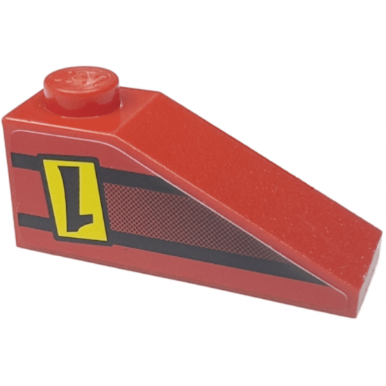 Slope 33 3 x 1 with Upside-down Black Number 1 on Yellow Rectangle Pattern Model Left (Sticker) - Set 8209