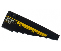 Wedge 10 x 3 Right with Yellow Bar and Silver '8107' Pattern (Sticker) - Set 8107