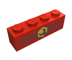 Brick 1 x 4 with Stripes and Wrench Pattern