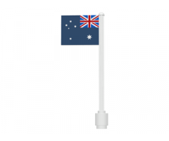 Flag on Flagpole, Straight with Australia Pattern (Stickers)