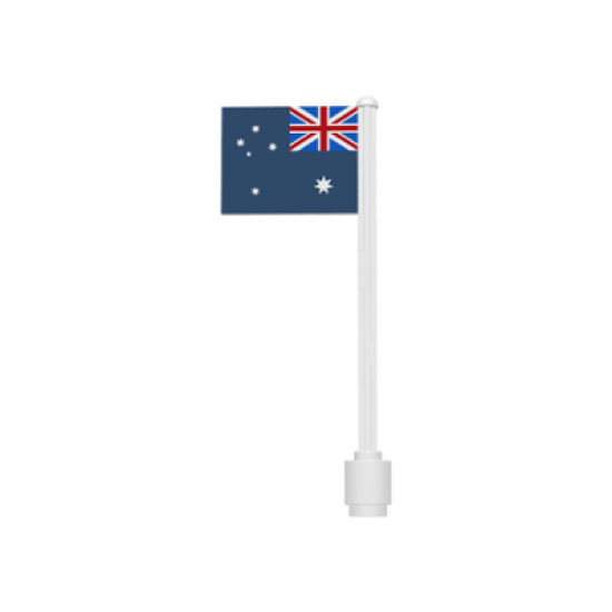 Flag on Flagpole, Straight with Australia Pattern (Stickers)