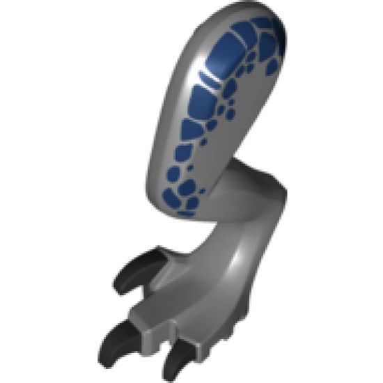 Animal, Body Part Dinosaur Leg Large (Rear) Indoraptor / Baryonyx Left with Pin, Black Claws with Dark Blue Spots Pattern