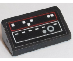 Slope 30 1 x 2 x 2/3 with Red and White Control Panel Pattern Type 2 (Sticker) - Set 75190