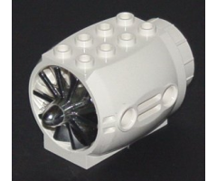 Aircraft Engine Large, with Chrome Silver Center (43121 / x577)