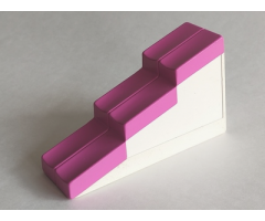 Duplo, Building Roof Sloped 17 2 x 6 Stepped with Dark Pink Shingles