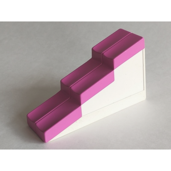 Duplo, Building Roof Sloped 17 2 x 6 Stepped with Dark Pink Shingles