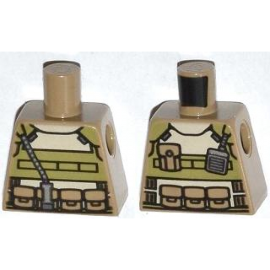 Torso Olive Green Body Armor with Radio and Pockets Pattern