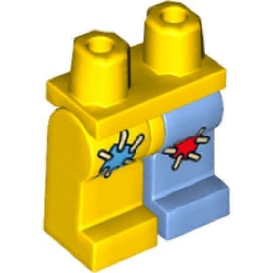 Hips and 1 Medium Blue Left Leg with Red Patch, 1 Yellow Right Leg with Medium Blue Patch Pattern