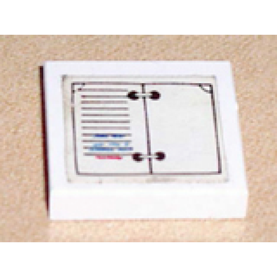 Tile 2 x 2 without Groove with Appointment Book, Open Pattern (Sticker) - Set 295
