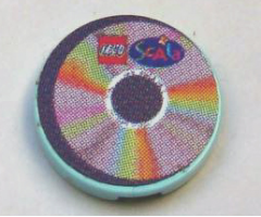 Tile, Round 2 x 2 with CD Pastel Sectors and LEGO Scala Logo Pattern (Sticker) - Sets 3142 / 3159