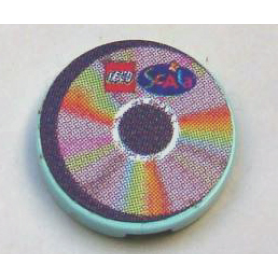 Tile, Round 2 x 2 with CD Pastel Sectors and LEGO Scala Logo Pattern (Sticker) - Sets 3142 / 3159