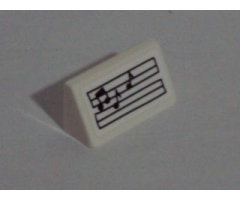 Slope 30 1 x 2 x 2/3 with Music Notes / Musical Score Pattern (Sticker) - Set 71006