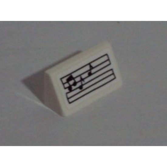 Slope 30 1 x 2 x 2/3 with Music Notes / Musical Score Pattern (Sticker) - Set 71006