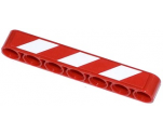 Technic, Liftarm 1 x 7 Thick with Red and White Danger Stripes Thin Pattern Model Right Side (Sticker) - Set 42024