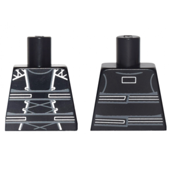 Torso Harness with Dark Bluish Gray Laces and Silver Trim Pattern