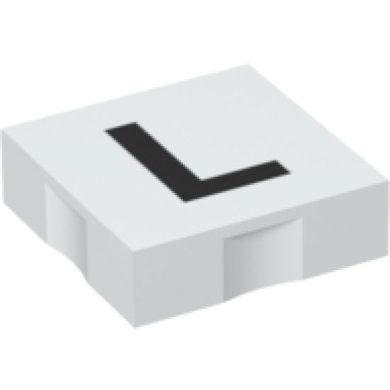 Duplo, Tile 2 x 2 with Black Capital Letter L Pattern