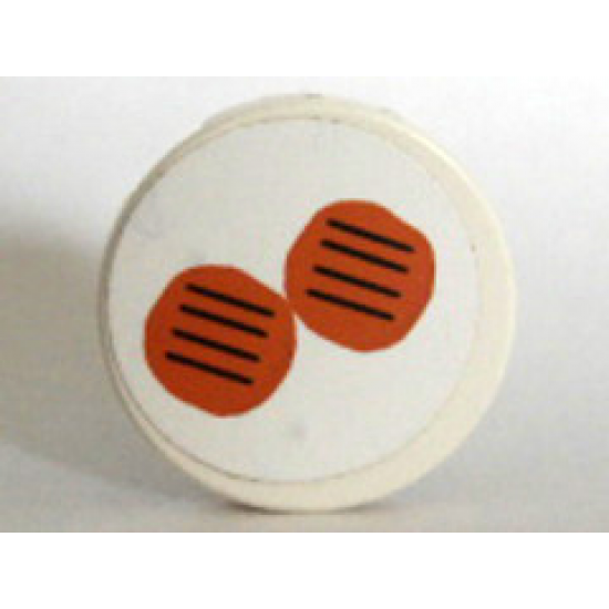 Tile, Round 2 x 2 with 2 Hamburgers Pattern (Sticker) - Set 5895