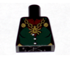 Torso Castle Fantasy Era Dark Green Front Panel and Gold Spider Necklace Pattern