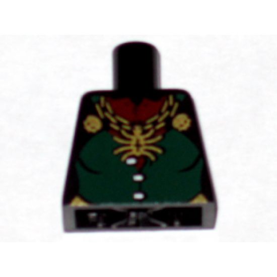 Torso Castle Fantasy Era Dark Green Front Panel and Gold Spider Necklace Pattern