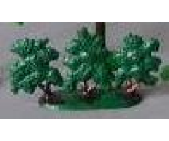 Plant, Tree Flat Bush painted with solid base (1950's version)