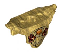 Minifigure, Body Wear Armor Breastplate with Shoulder Pads with Lion Head, Dark Red Flames and Orange Round Jewel (Fire Chi) Pattern