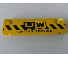 Technic, Panel Curved 11 x 3 with Black and Yellow Danger Stripes and 'UW LIFTING SERVICE' Pattern (Sticker) - Set 8258