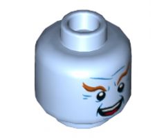 Minifigure, Head Male Dark Orange Eyebrows, Black Eyes, White Pupils, Wrinkles, Open Mouth Smile, Teeth and Tongue Pattern (Mr. Freeze) - Hollow Stud