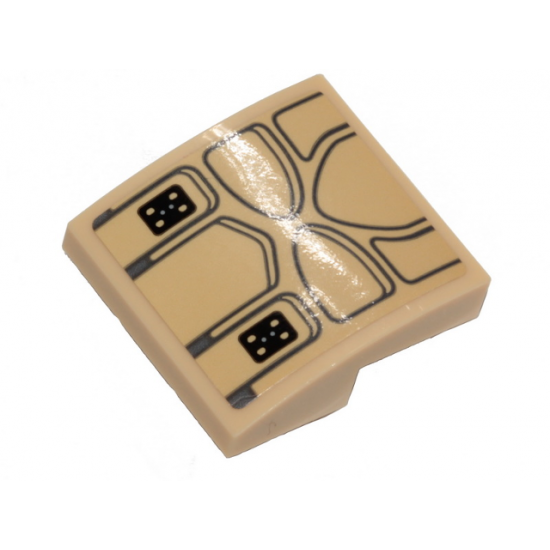 Slope, Curved 2 x 2 with SW Millennium Falcon Seat Cushion Pattern (Sticker) - Set 75257