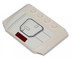 Wedge 4 x 6 x 2/3 Triple Curved with SW X-wing Hull Plates and Dark Red Stripe Pattern Model Left Side (Sticker) - Set 75301