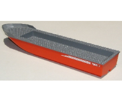 Boat Hull Unitary 51 x 12 x 6 with Dark Bluish Gray Top with Fire Logo and 7906 Pattern on Both Sides (Stickers) - Set 7906