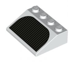 Slope 33 3 x 4 with Black and Dark Bluish Gray Grille Pattern