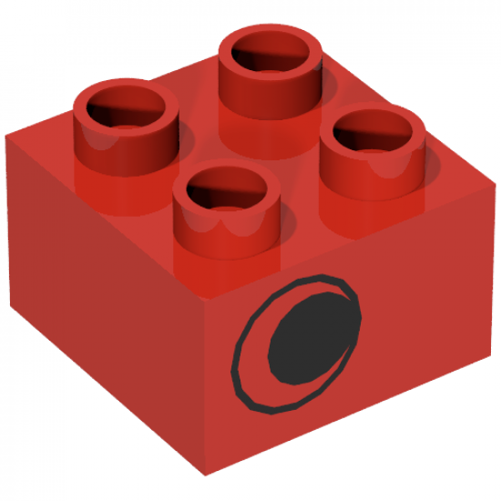 Duplo, Brick 2 x 2 with Eye without White Pattern, on One Side, Offset Left